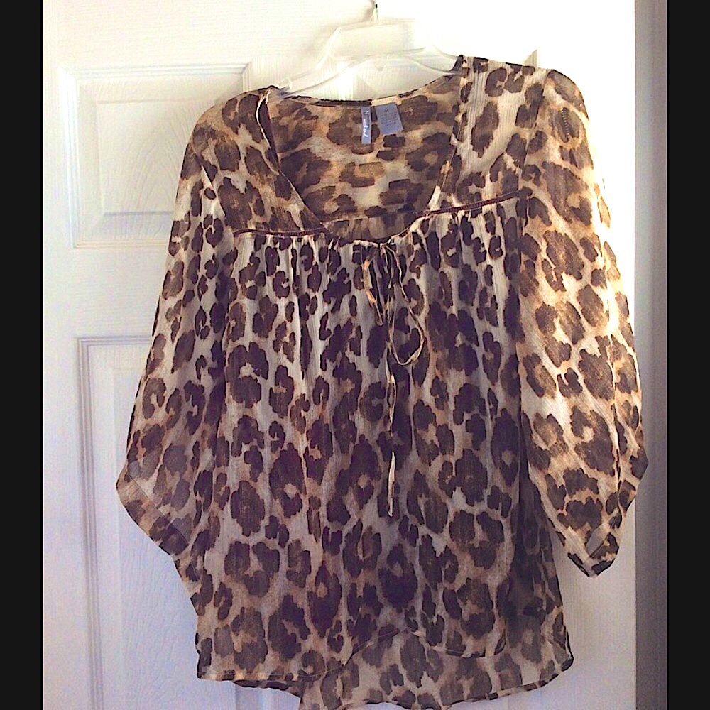Women’s sheer Leopard Tunic w/attached tank